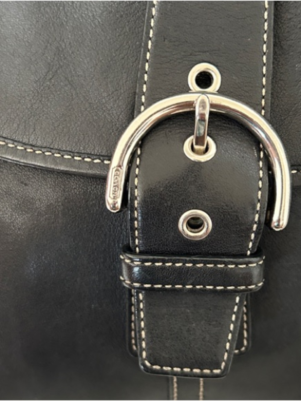 Coach Dark Brown Leather Crossbody Bag with Silver Hardware - Picture 11 of 14